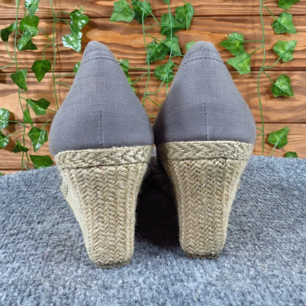 Skechers Parallel Womens Open Toe Wedge Sandals Size 10‎ Summer Espadrille Gray